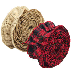 (2m/piece) 5cm Linen Lace Christmas Tree Wreath Decoration Ruffles Ribbon Festival Party Decoration Household Sewing Supplies DIY