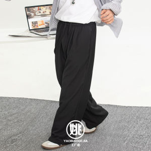 Spring Summer Lightweight Mens Casual Pants Breathable Loose Drape Anti-Wrinkle Straight Leg Long Trousers Comfortable Fit