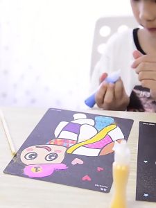 TT27 Kids Colorful DIY Sand Painting Sand Art Cards Educational toys Art & Craft Creative toys for childrens boy & girls 儿童彩沙画