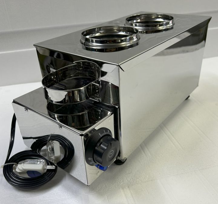 Stainless 2 hole spoon and fork heater caddy with 60 minutes timer