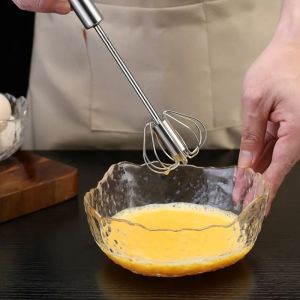 เครื่องตีไข่กึ่งอัตโนมัติ ที่ตีไข่สแตนเลส แบบกดด้วยมือ เครื่องผสมแบบหมุนเอง อุปกรณ์ตีไข่ในครัว