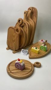 Thớt cỡ dài gỗ Sồi Mỹ (OAK) có rãnh bao quanh tiện dụng - hàng Xuất Khẩu Châu Âu - khay bánh mì/trái cây/ bít tết/ pizza/ phụ kiện chụp ảnh bày món ăn trong nhà hàng - Sang trọng trên bàn ăn - HAHANCO