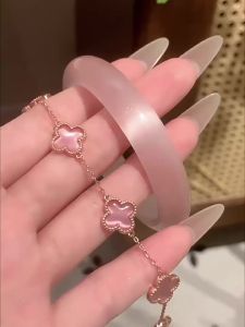 Grace Girl | Lucky Clover Pink Cats Eye Luxury Bracelet