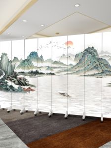 Modern Simplicity Folding Screen Wooden Partition for Living Room Entrance Bedroom Office Modern Chinese Style