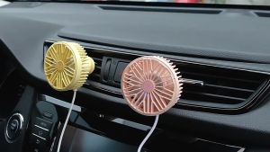 Quạt đèn LED ô tô mini gắn điều hòa F204