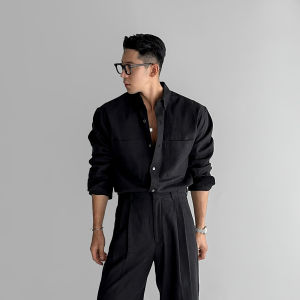 DAVID&ME | UV-Protect Lightweight Flax Shirt Adjustable Side Slim Fit Trousers Set
