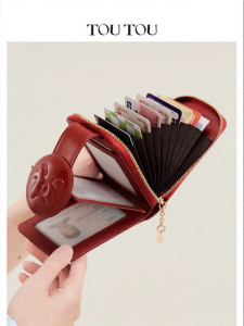 TOUTOU | Wealth Symbolic Red Zodiac Multi-functional Leather Card Holder
