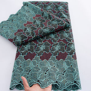 African Chiffon Lace Fabric 2026 High Quality Lace Material 5Y Nigerian French African Green Lace Fabrics For Women Wedding