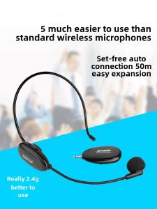 Aporo 2.4G Wireless Microphone Teacher Little Bee Loudspeaker Headset Bluetooth Audio Headset Microphone