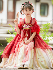 Princess Style Childrens Dress Ancient Chinese Fashion Girls Skirt Summer New Arrival Anneyol Brand Kids Clothing