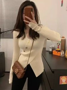 HUOLISI | Unique Irregular V-Neck Womens Knitwear For Layering
