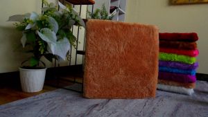 Alas Duduk Bulat NON ANTI SLIP bulu rasfur Diameter 40 cm isi busa 5cm LP