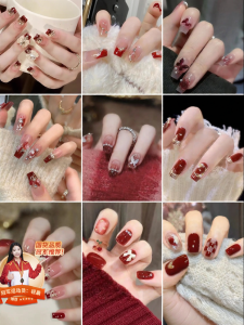 GANGHOU | High-end Red Nail Stickers Chinese Style