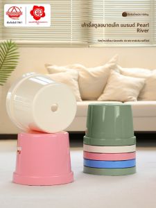 หนาขึ้น เก้าอี้สตูลทรงกลมพลาสติกสำหรับเด็กใช้ในบ้าน เก้าอี้สตูลขนาดเล็กแบบซ้อนได้ เก้าอี้สตูลสำหรับใส่รองเท้าแบบสวม เก้าอี้สตูลขนาดเล็กแบบเตี้ย