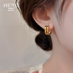 WENXI | Tai Trang Đôi Lớp Vàng Sang Trọng