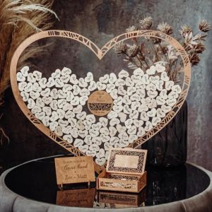 Customized Heart Shaped Drop Box Guest Book with Hearts Wedding Guest Book Alternative Custom Acrylic Wedding Sign Wedding Gift from Parents