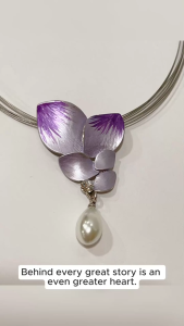 HART Purple Orchid Leaf-Shaped Choker & Dangling Earrings Series