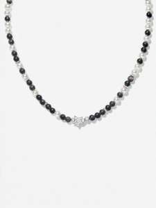 HEFANG Jewelry | Elegant Versatile Silver Obsidian Necklace