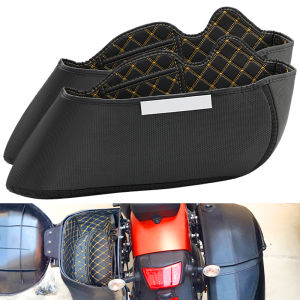 Motorcycle Saddlebag Inner Side Stretched Saddlebag Liner Pads Black Saddle Bag Lining Universal