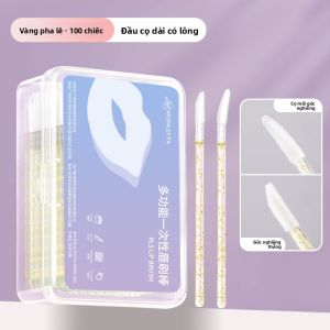 MONLEYTA | Bàn chải môi dùng một lần cầm tay mềm mại dễ sử dụng phù hợp với mọi loại da dùng để tô son môi son bóng son lì