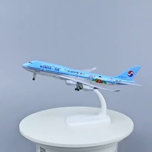 20cm Korea B747 Aircraft Model Air Boeing 747 Planel Models Metal Simulation Alloy Material with Landing Gear Childrens Toys
