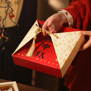 กล่องบรรจุภัณฑ์ขนมปัง 500 กรัม บรรจุภัณฑ์ขนมปังแบบเปิดสำหรับเทศกาล Mid-Autumn กล่องของขวัญขนมปังแบบเปิดสำหรับบ้าน