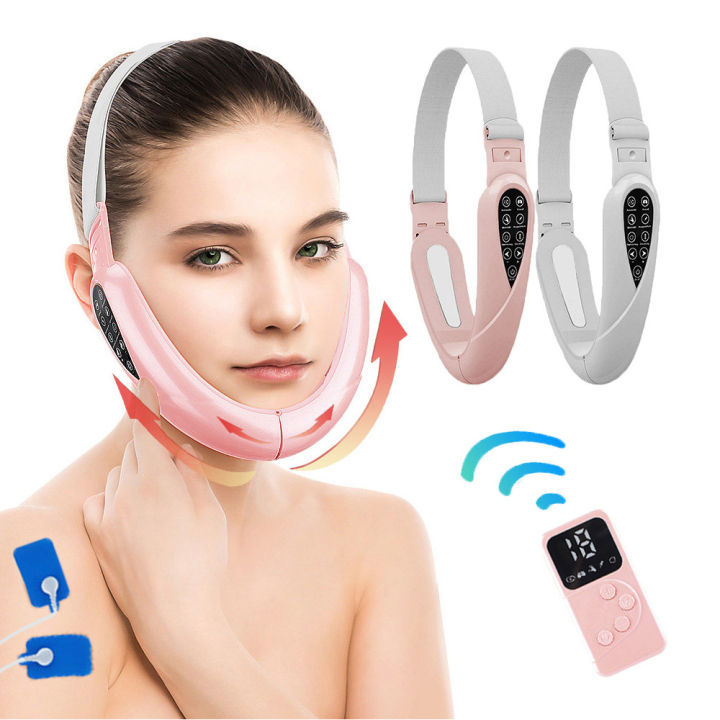 V Shape Face Slimming Massager with Remote Control EMS Facial Lift Firm ...