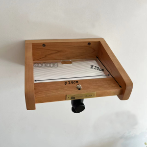 ชั้นวางเครื่องโปรเจคเตอร์ไม้หิมะดำ Cherry Wood Wall Mounted Projector Ceiling Mount Bracket Luxury Display Shelf