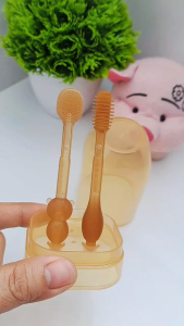 Set rơ lưỡi & bàn chải silicone EMA mềm an toàn nhẹ nhàng làm sạch răng miệng cho bé từ 0-18 tháng