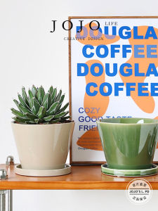 Chậu Hoa Gốm Xanh Sáng Tạo Jojos L PD Day Chậu Hoa Giả Hình Quả Măng Xanh Chuyển Màu Từ Xanh Lá Cây Đến Xanh Da Trời