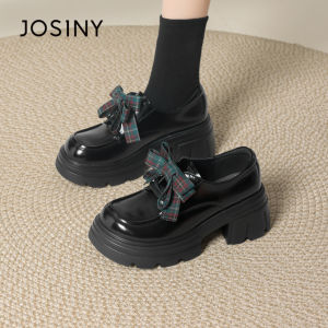 Josiny | New Summer Black Thick Soft Bottom Height Increasing Loafers