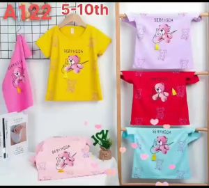 Paket Baju Anak Perempuan Import 4PCS Lengan Pendek Usia 1-10 Tahun