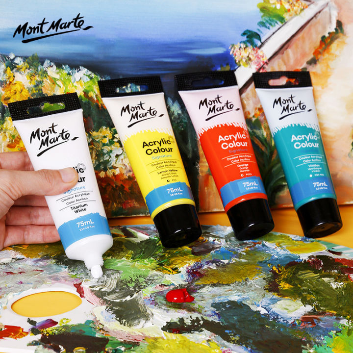 Mont Marte Acrylic Colour Paint 75ml Rich Colors DIY Hand Painted Wall ...