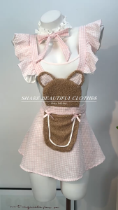 🫰🏻 Sweetie Store 🫰🏻 [ READY STOCK ] Women Lingerie Cute Cosplay Maid Nightdress Purple & Green