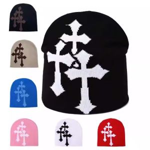 Hit Product Knitted Hat Cross Hat Mens And Womens Hip Hop Versatile Hat Cross Autumn Winter Baotou Hat Circumference Cold Hat