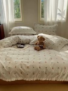 🇲🇾 Ready Stock (Same Day Delivery) BROWNIE BEAR 1200TC 35CM Pure Cotton Bedsheets Set Flora Series