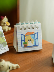 Cute Mini Desktop Calendar 2026 New Model Double-Sided Printing Korean Style Illustration Desk Clock Lovely Ornament