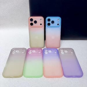 Translucent Matte Gradient TPU Soft Case For iPhone 17 16 15 14 13 Pro Max Shockproof Non-Slip Frosted Clear Phone Cover Coque