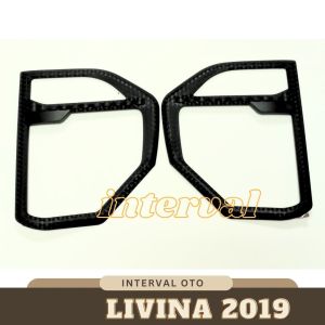 Garnish Lampu Depan Mobil All New Livina 2019 Garnis Cover Carbon