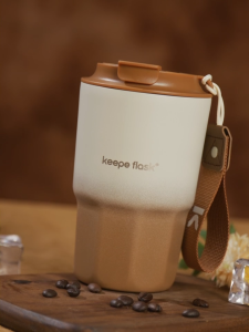 [p49 Name Engraving] Keepe Flask Premium Coffee Tumbler CERAMIC LINER "Espresso" Stainless Steel Vacuum Insulated Hot and Cold Tumbler Coffee Mug 16oz/450ml