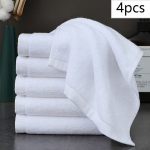 4pcs Durable White Small Square TowelsHousehold Square Towelsapply：Home Hotel CampingBathroom SuppliesHomeWash Cloths