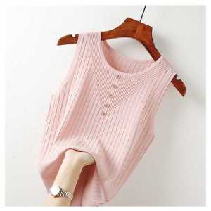 Wide Shoulder round Neck Ice Silk Camisole Womens Spring/Summer Plus Size Chubby Girl Belly Covering Inner Bottoming Shirt Outwear Knitting Tops