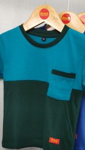 Kaos Anak Lengan Pendek Kombinasi Warna Menarik  Bahan Katun Combed Untuk Usia 1-5 tahun
