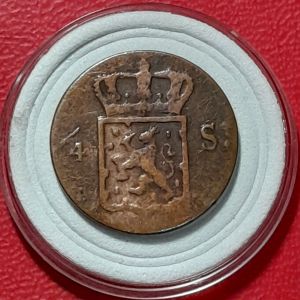 Koleksi koin kuno ned indie antik Jaman dulu 1/4 Stuiver 1825