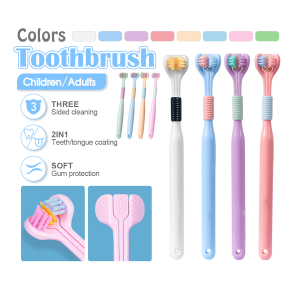 Kids /Adults Toothbrush 360 Degrees Three Sided  Soft Hair Toothbrush Kanak Berus Gigi Oral Health Cleaner 三面软毛牙刷| DaQueen