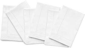 1/4/6pcs White Cotton Napkins Hemstitched Cocktail Napkin For Party Wedding Table Cloth Napkins Fabric Dinner Napkin Party Decor