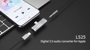 Bô chuyển đổi âm thanh chân ai phon sang chân ai phon và 3.5mm Hoco LS25 - hàng chính hãng