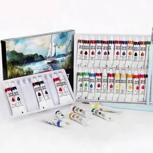 24 Colors Professional Acrylic Paint Set 6ml Tubes for Canvas Wood Ceramic Art Supplies for Beginners & Artists