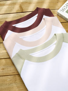 เสื้อยืดคอกลมแขนสั้นผ้าฝ้ายแท้สไตล์อเมริกัน 300 กรัม ทรงหลวม สำหรับผู้ชาย ฤดูร้อน สีดำขาว คอกลม ทรงหลวม