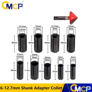 CMCP 1pc CNC Router Bit High Precision Adapter Collet Milling Cutter Tool Adapters Holder 6mm 6.35mm 8mm 9.5mm 10mm 12mm 12.7mm